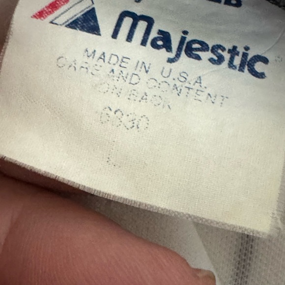 Retro Gretsch Guitars 125th Pin Stripe MLB Baseball Jersey Men’s L Majestic RARE - Picture 9 of 9